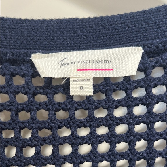 Two by Vince Camuto Navy V-Neck Sweater - Picture 2 of 5